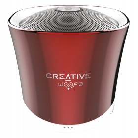 Creative Woof 3 Full-featured Personal Micro-sized Bluetooth® MP3/FLAC Speaker with Built-In Microphone, (Summer Rouge) Red, 51MF8230AA001