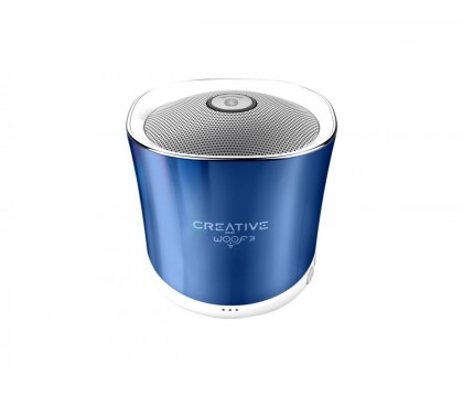 Creative Woof 3 Full-featured Personal Micro-sized Bluetooth® MP3/FLAC Speaker with Built-In Microphone, (Spring Crystallite) Blue, 51MF8230AA002
