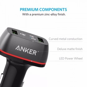 Anker A2224011 powerDrive+ 2 with Quick Charge 3.0 42W Dual USB Car Charger, Black