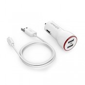 Anker B2310021 24W Dual USB Car Charger PowerDrive 2 + 3ft Micro USB to USB Cable Combo, White