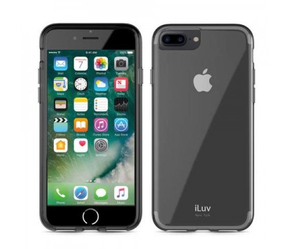 ILUV AI7VYNEBK VYNEER - LIGHTWEIGHT TRANSPARENT PC CASE  WITH PROTECTIVE TPU TRIM FOR IPHONE 7, BLACK