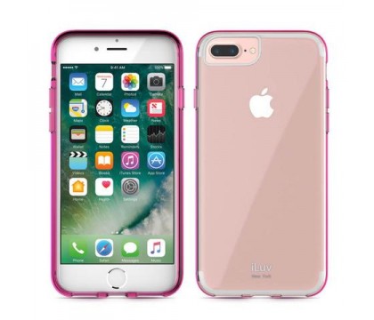 ILUV AI7VYNEPN VYNEER - LIGHTWEIGHT TRANSPARENT PC CASE  WITH PROTECTIVE TPU TRIM FOR IPHONE 7, PINK