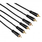 Hama 00122159 Audio/Video Cable, 3 RCA plugs - 3 RCA plugs, gold-plated, 5.0 m