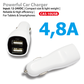 Vanson CAS-10USB 4.8A Dual USB Car Charger for iPhone, iPad, Tablet PC & Smartphones (2.4AX2)
