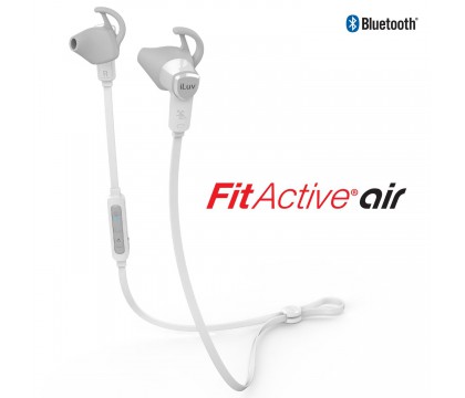 iLuv FITACTAIRWT FitActive Air Wireless Secure-Fit Sweat-Proof Bluetooth® Sports Earphones with Mic and Remote