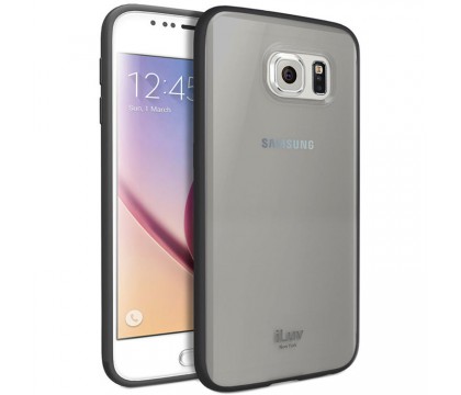 iLuv SS6VYNEBK Vyneer Durable protective case with hard plastic translucent back and soft TPU frame for Galaxy S6