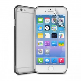 بورو (P-IPC655BUMPER) إطار لأجهزة iPhone 6/ iPhone 6s ذات مقاس 5.5 بوصة للحماية من الصدمات ذو لون اسود
