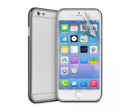 بورو (P-IPC655BUMPER) إطار لأجهزة iPhone 6/ iPhone 6s ذات مقاس 5.5 بوصة للحماية من الصدمات ذو لون اسود
