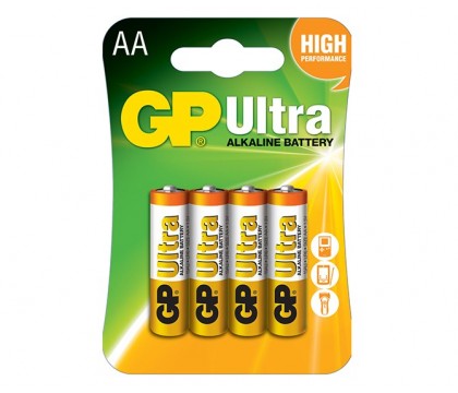 GP 15AU  Ultra Alkaline Battteries (AA) - 4 Pack