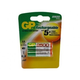 GP 250AAHC  1.2V/2500mAh AA Rechargable Ni-MH Batteries (2-Pack)