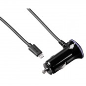 هاما (00119429) شاحن سيارة ذو طرف لايتنينج مناسب لأجهزة أى باد قدرة 5 فولت / 2.4 أمبير - أسود