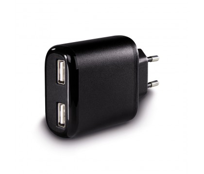 Hama 00123539 Auto-Detect 2-Port USB Charging Adapter for Tablet PCs, 5 V/3.4 A - black