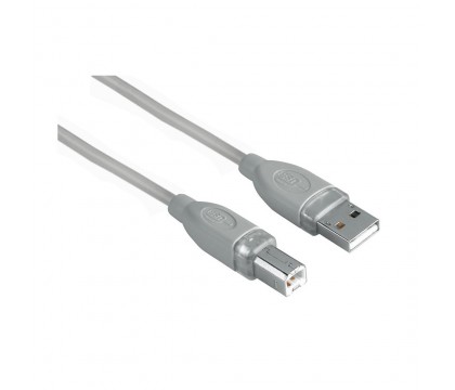 Hama 00045024 Cable For connecting a PC/notebook (USB 2.0 Type A) to a USB 2.0 Type B terminal device ,shielded , 7.5 m , Grey