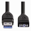 Hama 00054507 Cable For connecting a PC/notebook (USB 3.0 Type A) to a (USB 3.0 Micro B Plug) terminal device ,shielded , 1.8 m - Black