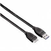 Hama 00054507 Cable For connecting a PC/notebook (USB 3.0 Type A) to a (USB 3.0 Micro B Plug) terminal device ,shielded , 1.8 m - Black