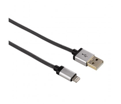 Hama 00080843 AluLine Charging/Sync Cable, Lightning ,0.5 m