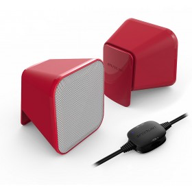 سبيد لينك (SL-810002-RDWE) سماعات للكمبيوتر و الوسائط المتعددة عدد 2 سماعة بقدرة 6 وات فعلى ذات لون أحمر-أبيض