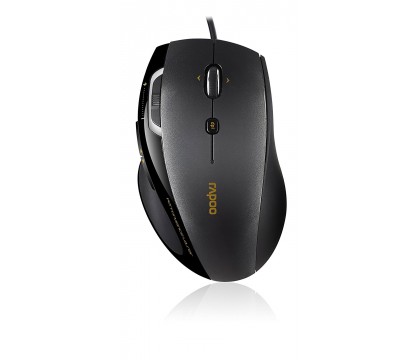 RAPOO N6200 Wired Optical Mouse Black, 5 Buttons, Zoom button, Forward/back buttons