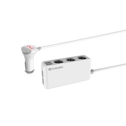 EUGIZMO CarBase In-Car Multifunction Smart USB Power Charger, 4 USB Triple Car Cigarette Lighter Socket Splitter Charger Adapter