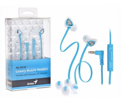 Genius HS-M250 In-Ear Mobile Headset with Mic, Blue