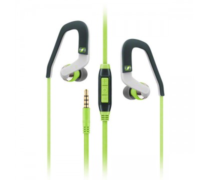 Sennheiser OCX 686I Ultra-lightweight sports-and-exercise headset featuring adjustable ear hooks, green