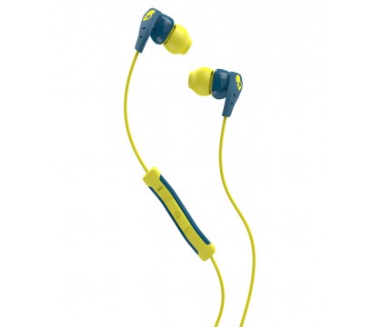 سكال كاندى (S2CDJY-358) سماعات أذن ستيريو داخل الأذن مزودة بمايكروفون ذات لون أصفر/أزرق