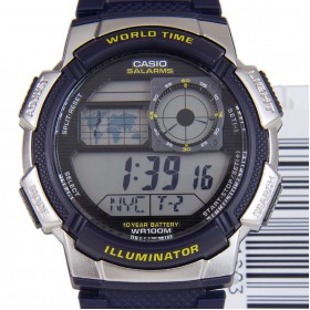 كاسيو (AE-1000W-2AVDF+K) ساعة يد رجالى رياضية رقمية مقاومة للماء ذو لون أزرق