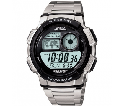 كاسيو (AE-1000WD-1AVDF+K) ساعة يد رجالى رياضية رقمية مقاومة للماء ذات لون فضى