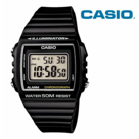كاسيو (W-215H-1A+K) ساعة يد رياضية مقاومة للماء ذو لون أسود