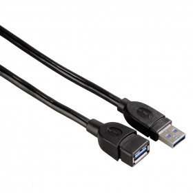 Hama 00054505 USB 3.0 Extension Cable, shielded, Black, 1.80 m