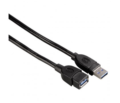 Hama 00054505 USB 3.0 Extension Cable, shielded, Black, 1.80 m