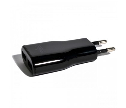 PURO P-TC2USB mini travel charger with 2 USB port ,1A ,Black