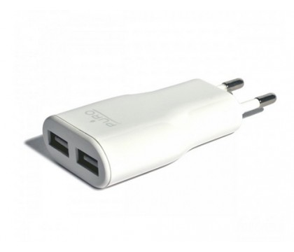 PURO P-TC2USB mini travel charger with 2 USB port ,1A ,white