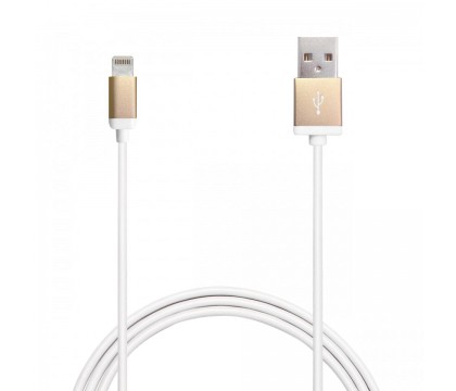 Puro P-CAPLTMETAL 2.1A lightning  power and data cable, Gold , 1.2m