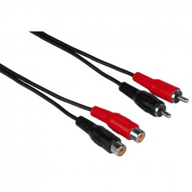 Hama 00043242 Audio Extension Cable 2 RCA Male Plugs - 2 RCA Female Jacks, 5 m