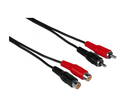 Hama 00043242 Audio Extension Cable 2 RCA Male Plugs - 2 RCA Female Jacks, 5 m