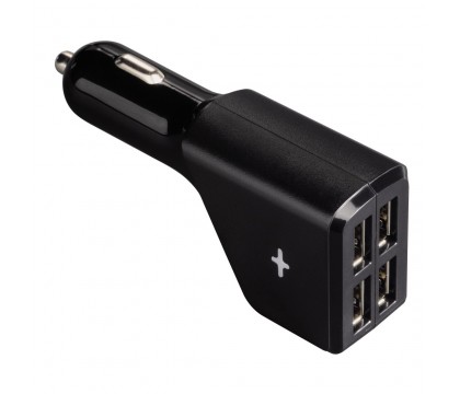 Hama 00054183 Auto-Detect USB Car Charger with Four Ports, 5V/4.8A