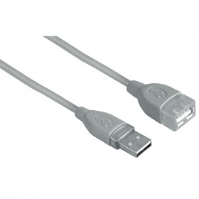 Hama 00039723 USB 2.0 EXTENSION CABLE,SHIELDED,GREY, 0.5 M