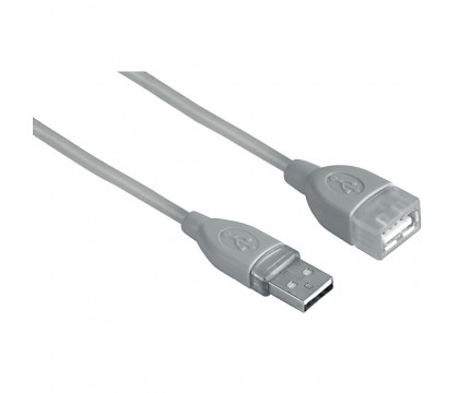 Hama 00039723 USB 2.0 EXTENSION CABLE,SHIELDED,GREY, 0.5 M