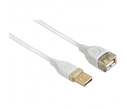 Hama 00078466 USB 2.0 EXTENSION CABLE,GOLD,SHIELD, WHITE, 3M