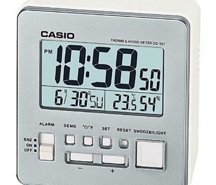 CASIO DQ-981-8 DIGITAL CLOCK, Silver