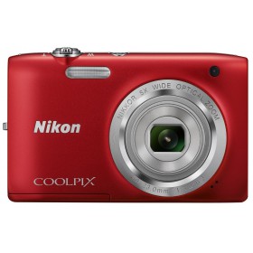 NIKON COOLPIX S2800 20MP 5X 2.7 Inch CASE + 4SD RED