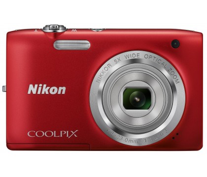 NIKON COOLPIX S2800 20MP 5X 2.7 Inch CASE + 4SD RED