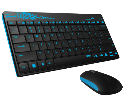 RAPOO 8000 2.4GHZ WIRELESS MOUSE/KEYBOARD BLK/BLUE