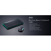 RAPOO 8000 2.4GHZ WIRELESS MOUSE/KEYBOARD BLK/GRN