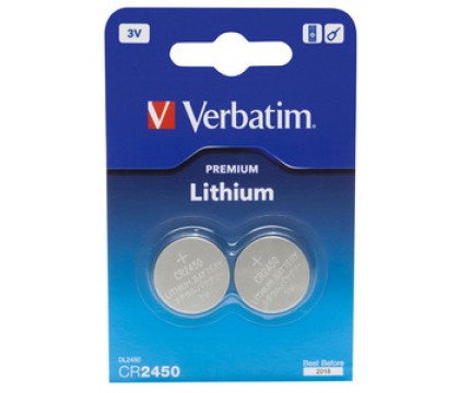 Verbatim CR2450 3V Lithuim Battery (2 pack)