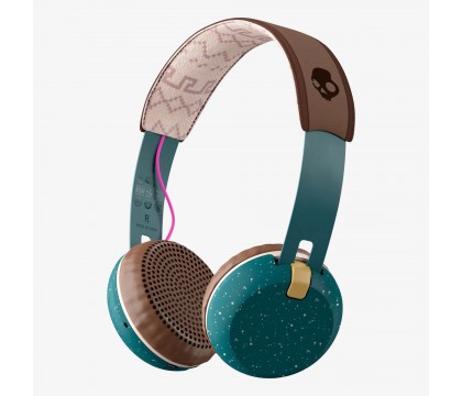 Skullcandy S5GBW-J558 Grind Bluetooth Wireless On-Ear Headphones with Built-In Mic and Remote, Tan/Camo/Brown