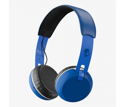 Skullcandy S5GBW-J546 Grind Bluetooth Wireless On-Ear Headphones with Built-In Mic and Remote, Royal/Blue/Cream