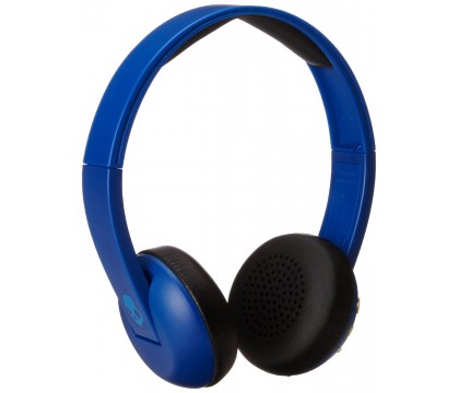 Skullcandy S5URJW-546 Uproar Wireless On-Ear Bluetooth Headphones with Built-In Mic and Remote, Royal/Cream/Blue