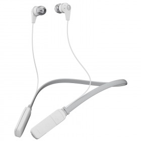 Skullcandy S2IKW-J573 Ink'd Bluetooth Wireless Earbuds with Mic, White/Grey